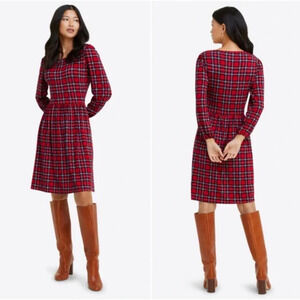 NWT Draper James Kitty Dress Angie Plaid Red Long Sleeve Shift Dress Size 2X